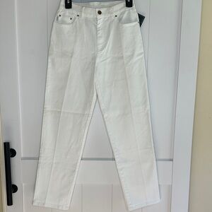 Vintage Ralph Lauren Women's White Straight Leg Jeans Size 2P
